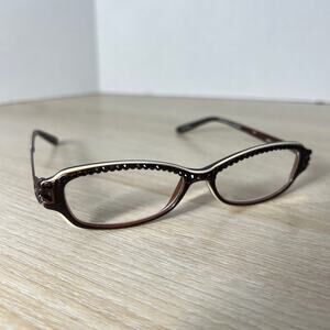 Jimmy Crystal New York JCR196 +250 Eyeglasses Brown White Frames